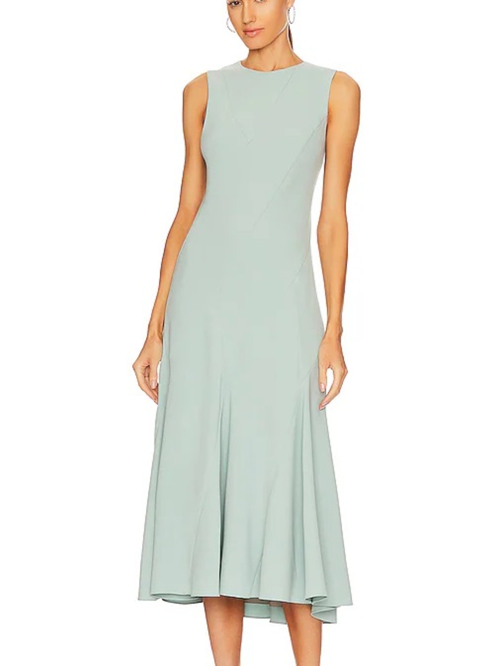 THEORY Curve Seam Dress in Silver Mint